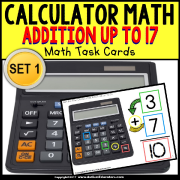 CALCULATOR MATH | Addition Up To 17 | Task Box Filler Activities for Autism